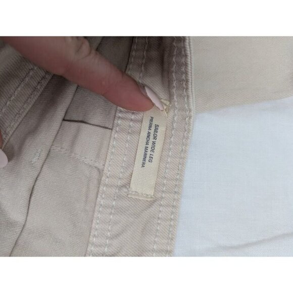 Universal Thread women's size 8 cream ivory sailor wide leg denim pants I2 - Picture 5 of 9